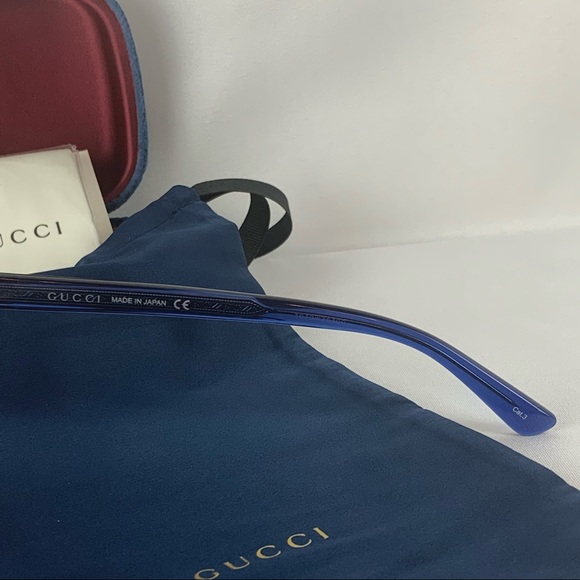 ❌SOLD❌GUCCI GG0081SK 005 Blue Acetate Oval Frames - Picture 9 of 16